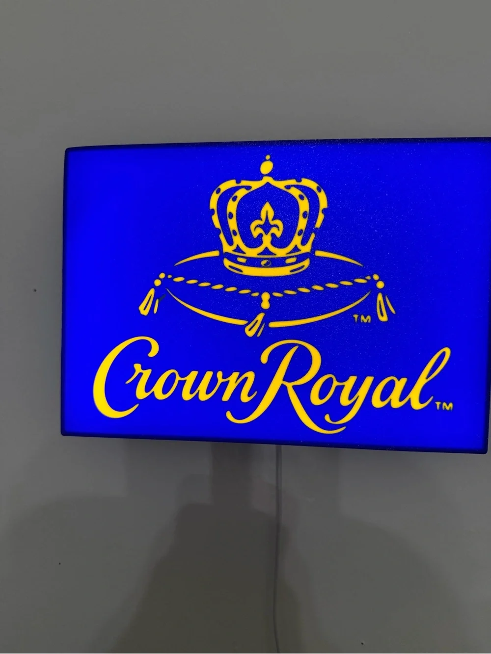 Crown Blue and Gold Illuminated Wall Art by Crown